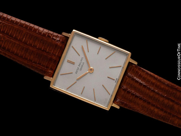 1960's Patek Philippe Vintage Mens Handwound Gondolo Square Dress Watch, Ref. 3430 - 18K Rose Gold
