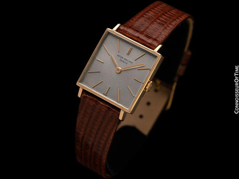 1960's Patek Philippe Vintage Mens Handwound Gondolo Square Dress Watch, Ref. 3430 - 18K Rose Gold