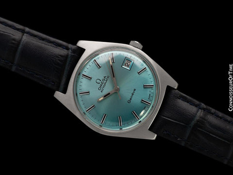1971 Omega Geneve Vintage Mens Cal. 565 Automatic Watch with Tiffany Blue Dial - Stainless Steel