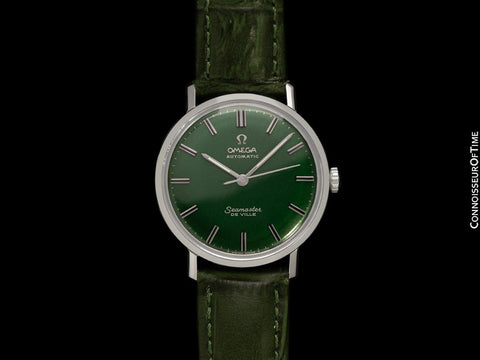 1962 Omega Seamaster De Ville Emerald Green Vintage Mens Automatic Watch - Stainless Steel