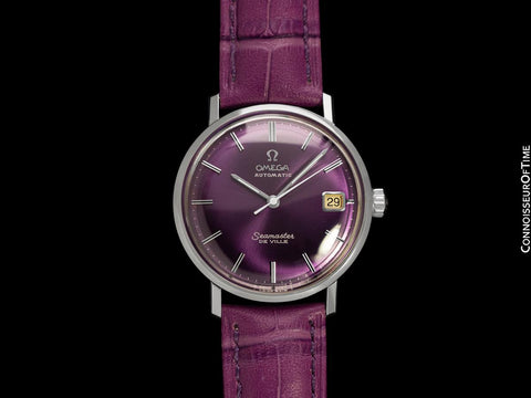 1966 Omega Seamaster Mens Vintage Cal. 565 Watch with Purple Dial - Stainless Steel