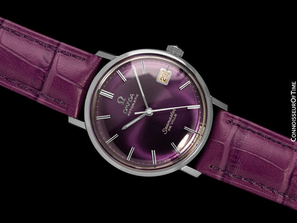1966 Omega Seamaster Mens Vintage Cal. 565 Watch with Purple Dial - Stainless Steel