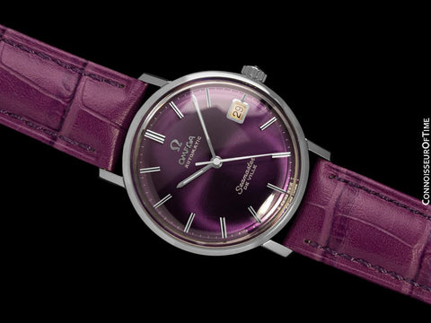 1966 Omega Seamaster Mens Vintage Cal. 565 Watch with Purple Dial - Stainless Steel
