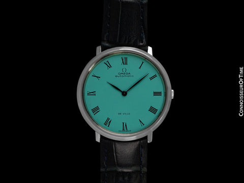 1968 Omega Vintage De Ville Mens Full Size Automatic Watch with Tiffany Blue Dial - Stainless Steel