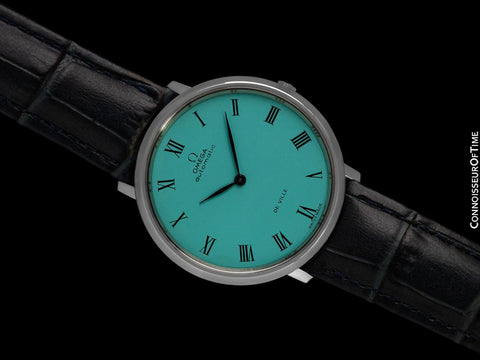 1968 Omega Vintage De Ville Mens Full Size Automatic Watch with Tiffany Blue Dial - Stainless Steel