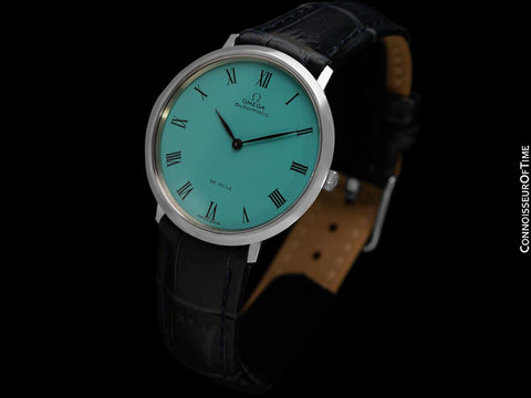 1968 Omega Vintage De Ville Mens Full Size Automatic Watch with Tiffany Blue Dial - Stainless Steel
