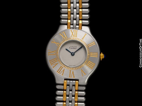 Cartier Must De 21C Mens Midsize Unisex Watch - Stainless Steel & 18K Gold