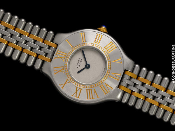 Cartier Must De 21C Mens Midsize Unisex Watch - Stainless Steel & 18K Gold
