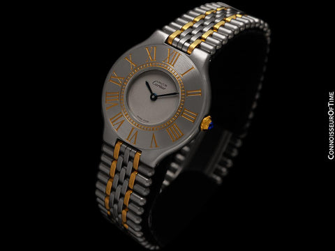 Cartier Must De 21C Mens Midsize Unisex Watch - Stainless Steel & 18K Gold