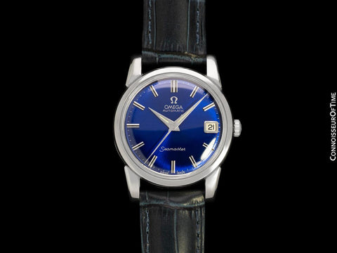 1961 Omega Seamaster Mens Vintage Kashmir Blue Watch with 562 Movement - Stainless Steel