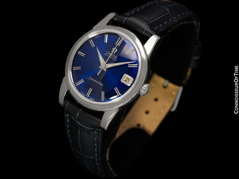 1961 Omega Seamaster Mens Vintage Kashmir Blue Watch with 562 Movement - Stainless Steel