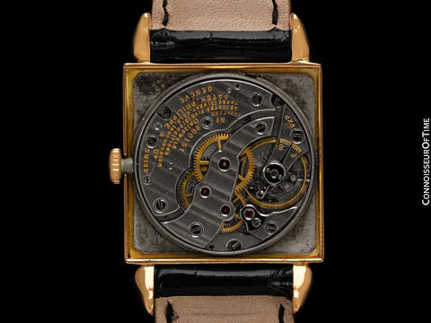 1940 Patek Philippe Vintage Mens Midsize Square Watch with Bunny Ear Lugs - 18K Rose Gold