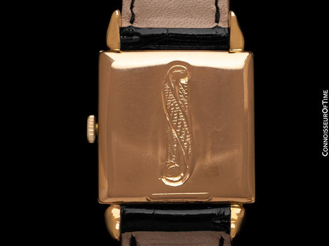 1940 Patek Philippe Vintage Mens Midsize Square Watch with Bunny Ear Lugs - 18K Rose Gold