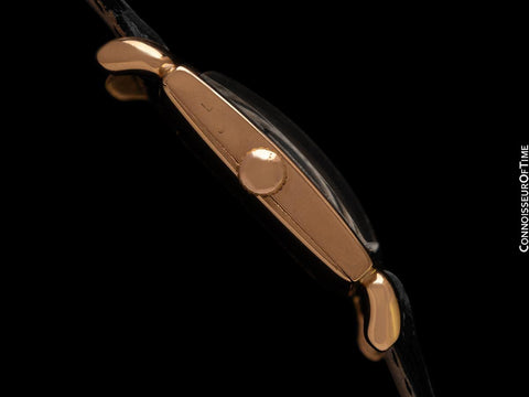 1940 Patek Philippe Vintage Mens Midsize Square Watch with Bunny Ear Lugs - 18K Rose Gold