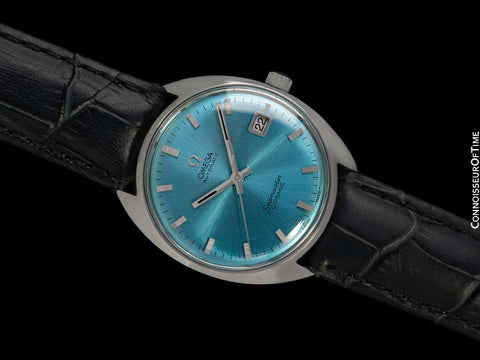 1967 Omega Vintage Mens Seamaster Cosmic Retro Cal. 565 Watch with Sky Blue Dial - Stainless Steel
