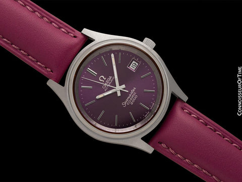 1971 Omega Seamaster Cosmic 2000 Vintage Retro Mens Dive Watch with Purple Dial - Stainless Steel