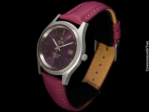1971 Omega Seamaster Cosmic 2000 Vintage Retro Mens Dive Watch with Purple Dial - Stainless Steel
