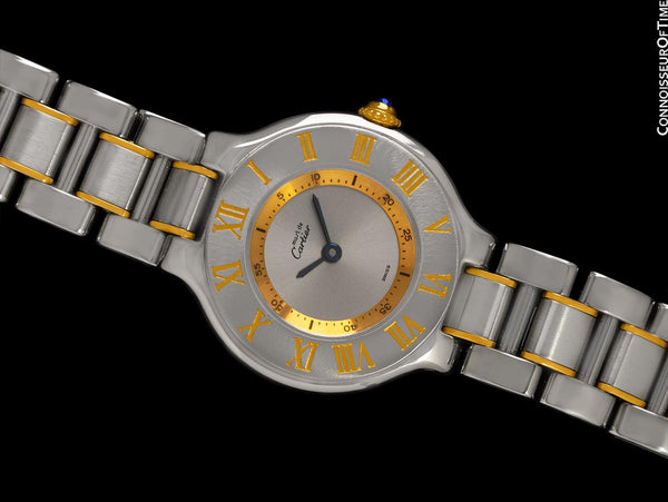 Cartier Must De 21C Mens Midsize Unisex Watch - Stainless Steel & 18K Gold
