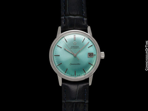 1968 Omega Seamaster Mens Vintage Cal. 565 Watch with Tiffany Blue Dial, Automatic, Date - Stainless Steel