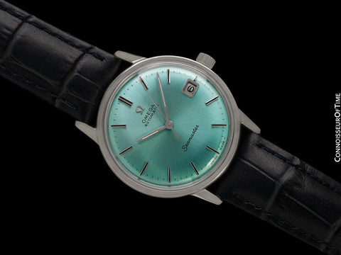 1968 Omega Seamaster Mens Vintage Cal. 565 Watch with Tiffany Blue Dial, Automatic, Date - Stainless Steel