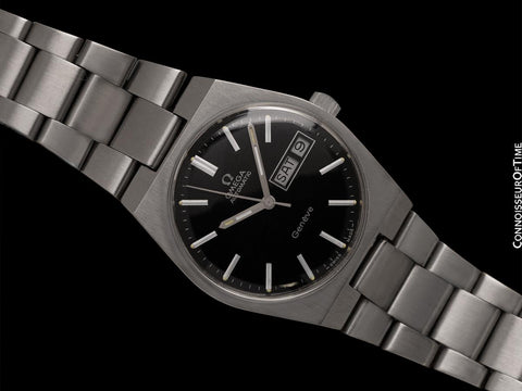 1972 Omega Geneve Vintage Retro Automatic Day Date Mens Dial Watch - Stainless Steel