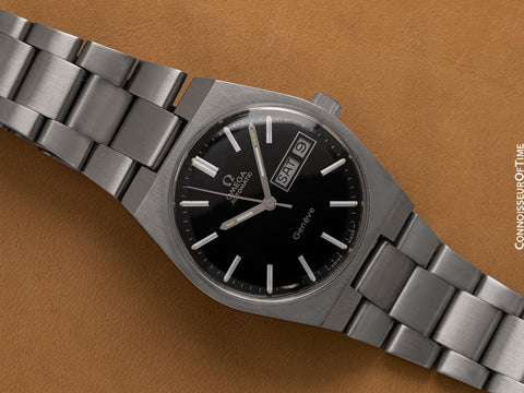 1972 Omega Geneve Vintage Retro Automatic Day Date Mens Dial Watch - Stainless Steel