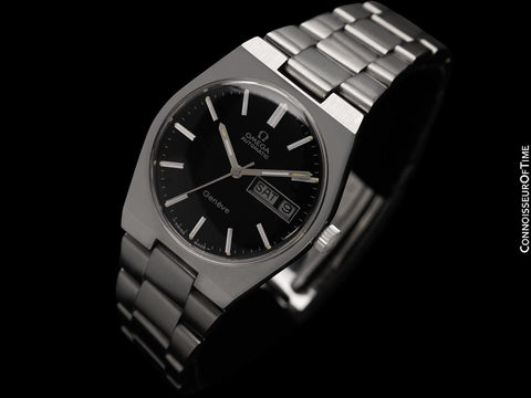 1972 Omega Geneve Vintage Retro Automatic Day Date Mens Dial Watch - Stainless Steel
