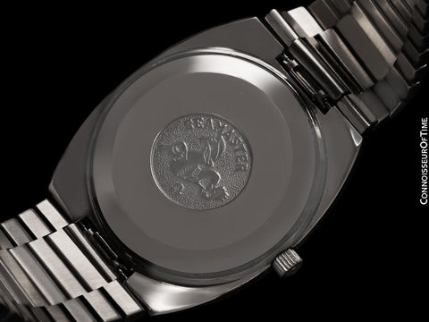 1979 Omega Seamaster Vintage Mens Bracelet Automatic Day Date Smoked Sapphire Blue Watch - Stainless Steel