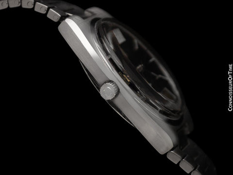 1979 Omega Seamaster Vintage Mens Bracelet Automatic Day Date Smoked Sapphire Blue Watch - Stainless Steel