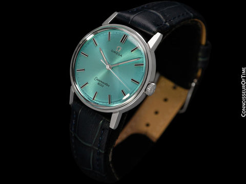 1966 Omega Seamaster 600 Vintage Mens Handwound Tiffany Blue Dial Watch - Stainless Steel