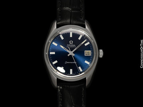 1970 Omega Seamaster Mens Vintage Watch with Automatic Cal. 565 Movement and Blue Dial - Stainless Steel