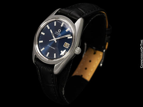 1970 Omega Seamaster Mens Vintage Watch with Automatic Cal. 565 Movement and Blue Dial - Stainless Steel