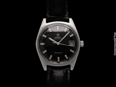 1967 Omega Geneve Vintage Mens Cal. 565 Automatic Watch with Black Dial - Stainless Steel
