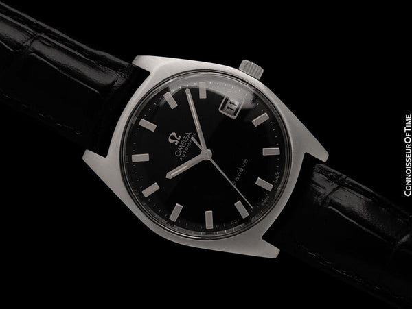 1967 Omega Geneve Vintage Mens Cal. 565 Automatic Watch with Black Dial - Stainless Steel