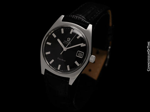 1967 Omega Geneve Vintage Mens Cal. 565 Automatic Watch with Black Dial - Stainless Steel