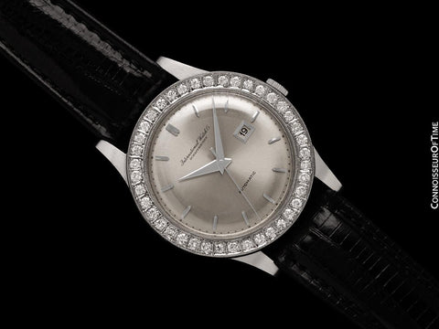 1963 IWC Vintage Mens Full Size Automatic Cal. 8531 Isomura Watch - Platinum & Diamonds