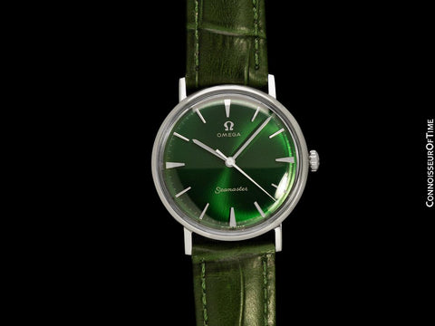 1960 Omega Seamaster Vintage Mens Handwound Emerald Green Watch - Stainless Steel