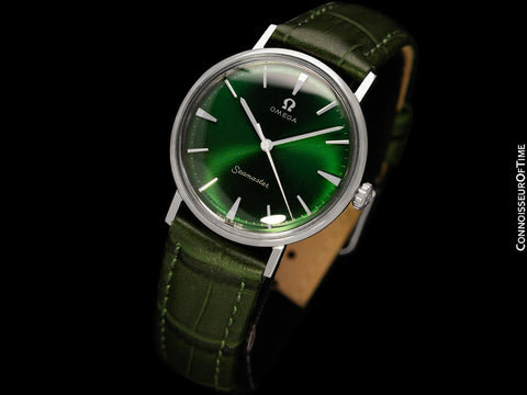 1960 Omega Seamaster Vintage Mens Handwound Emerald Green Watch - Stainless Steel