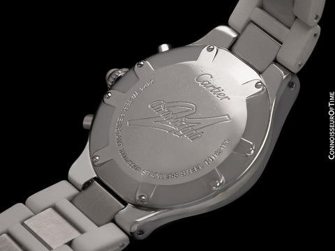 Cartier 21C Chronoscaph Chronograph Stainless Steel Mens Ref. 2424 Watch - Papers