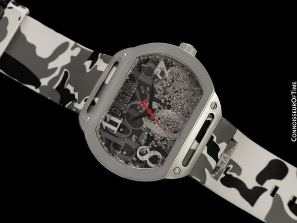 Dunamis (Jason of Beverly Hills) Spartan Mens Large 3+ Carats of Floating Diamonds Watch - Box & Booklet