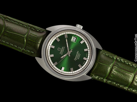 1972 Omega Seamaster Cosmic 2000 Vintage Retro Mens Dive Watch with Emerald Green Dial - Stainless Steel