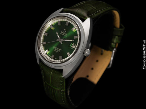 1972 Omega Seamaster Cosmic 2000 Vintage Retro Mens Dive Watch with Emerald Green Dial - Stainless Steel