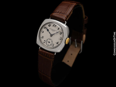 c. 1927 Patek Philippe Vintage Ladies Sterling Silver Watch - Owned by Philanthropist Katherine Dexter McCormick
