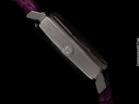 1977 Omega Geneve Vintage Mens Automatic Royal Amethyst Dial Dress Watch - Stainless Steel