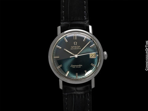 1964 Omega Seamaster Mens Vintage Cal. 565 Watch with Smoked Sapphire Blue Dial - Stainless Steel