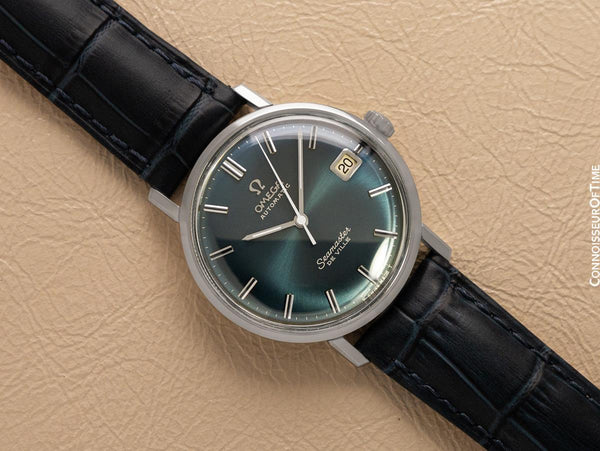 1964 Omega Seamaster Mens Vintage Cal. 565 Watch with Smoked Sapphire Blue Dial - Stainless Steel