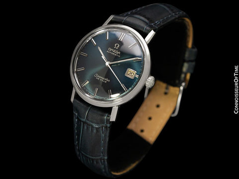 1964 Omega Seamaster Mens Vintage Cal. 565 Watch with Smoked Sapphire Blue Dial - Stainless Steel