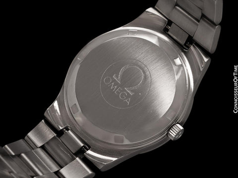 1979 Omega Geneve Vintage Retro Day Date Mens Full Size Royal Amethyst Dial Watch - Stainless Steel