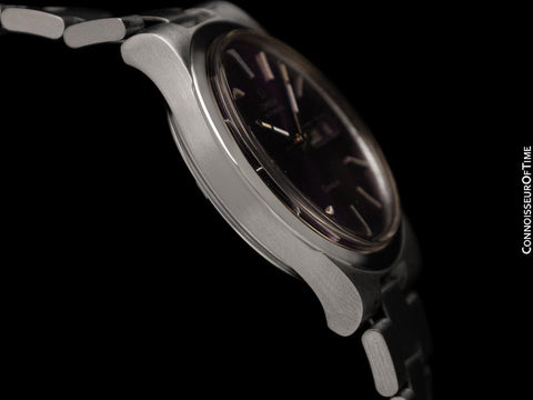 1979 Omega Geneve Vintage Retro Day Date Mens Full Size Royal Amethyst Dial Watch - Stainless Steel