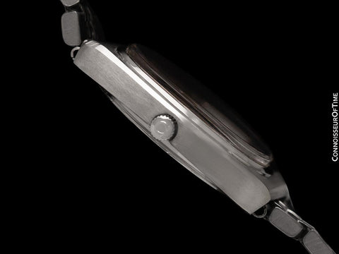 1981 Omega Seamaster Vintage Mens Bracelet Automatic Day Date Bordeaux Wine Watch - Stainless Steel